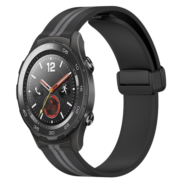 For Huawei Watch 2 20mm Folding Magnetic Clasp Silicone Watch Band