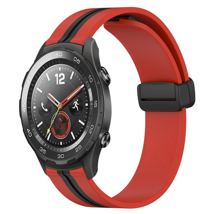 For Huawei Watch 2 20mm Folding Magnetic Clasp Silicone Watch Band