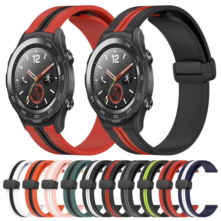 For Huawei Watch 2 20mm Folding Magnetic Clasp Silicone Watch Band