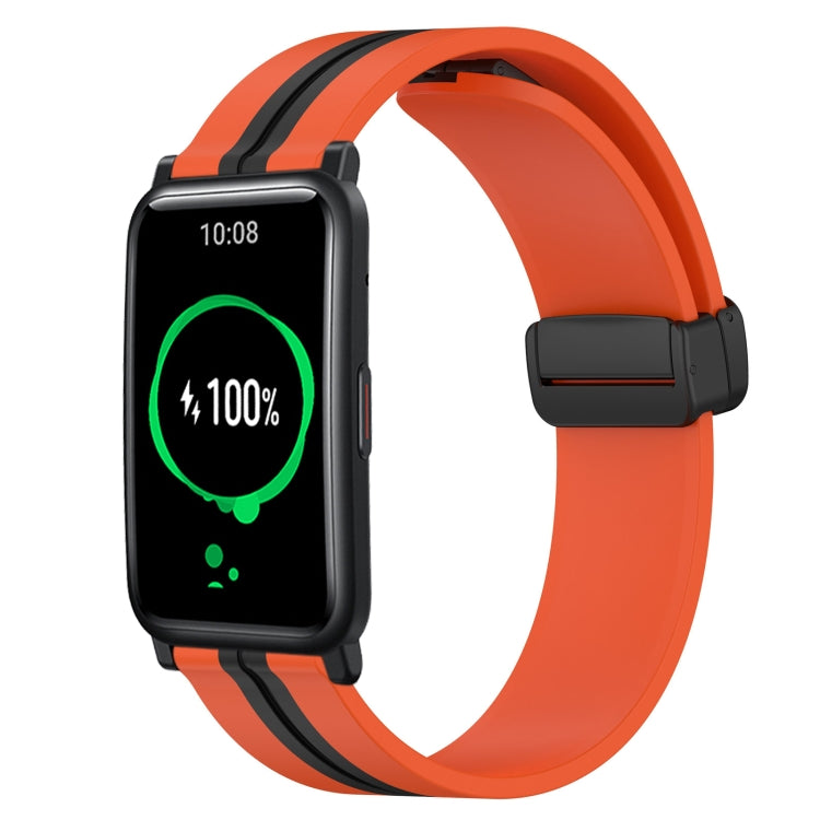 For Honor Watch ES 20mm Folding Magnetic Clasp Silicone Watch Band