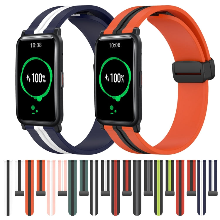 For Honor Watch ES 20mm Folding Magnetic Clasp Silicone Watch Band