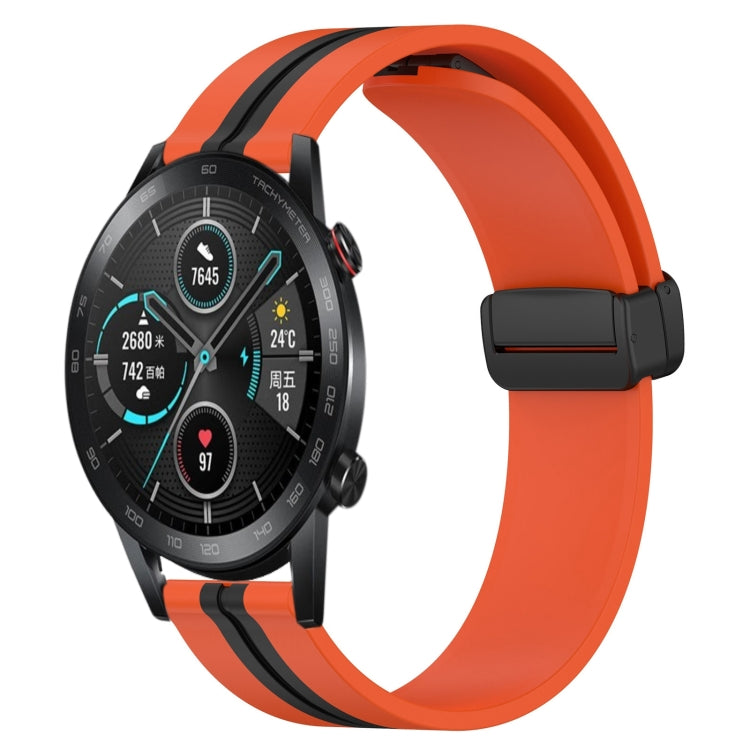 For Honor MagicWatch2 42mm 20mm Folding Magnetic Clasp Silicone Watch Band