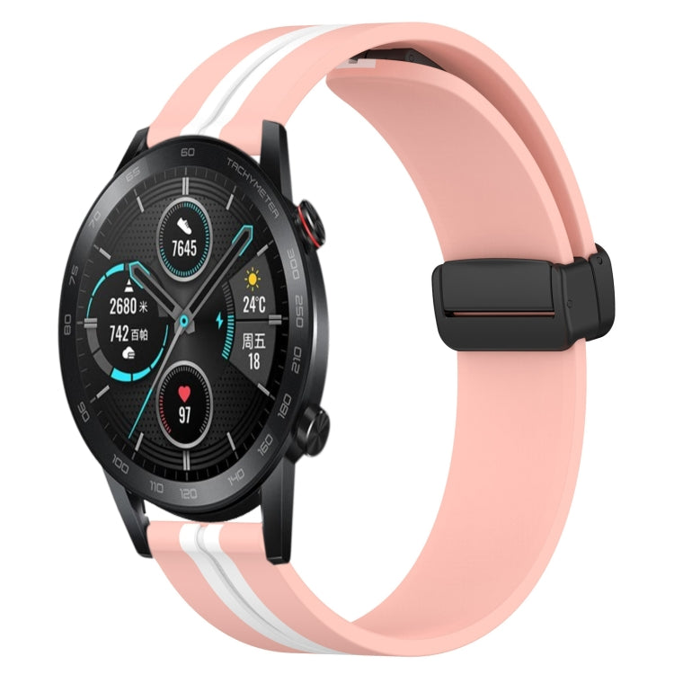 For Honor MagicWatch2 42mm 20mm Folding Magnetic Clasp Silicone Watch Band