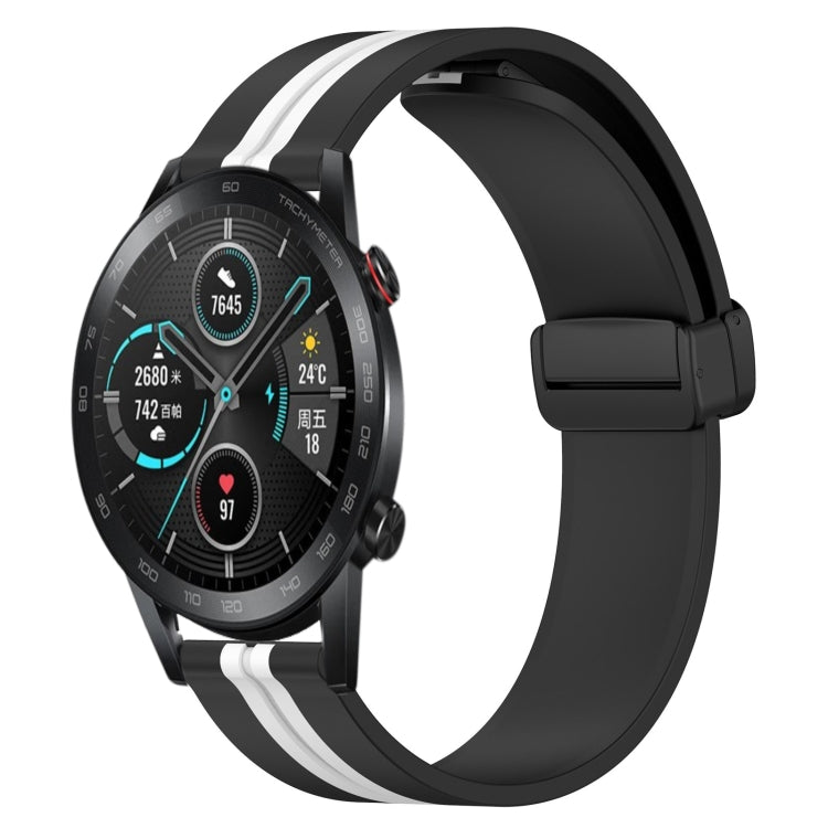 For Honor MagicWatch2 42mm 20mm Folding Magnetic Clasp Silicone Watch Band