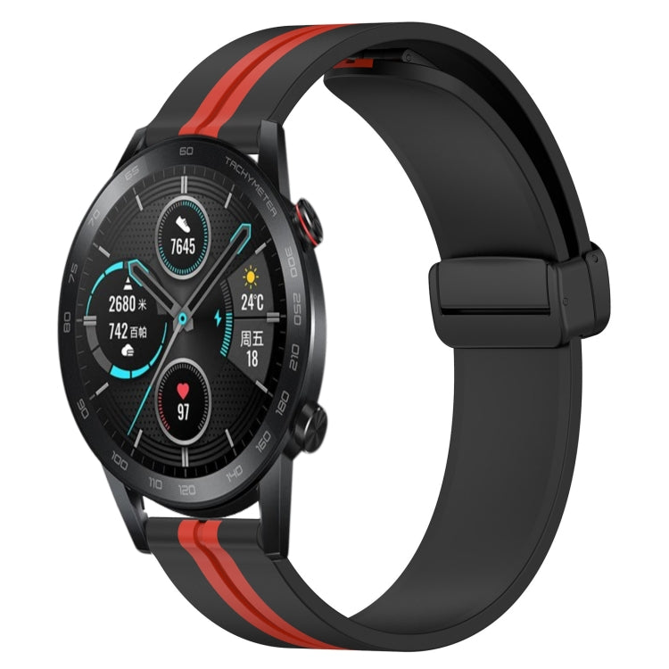 For Honor MagicWatch2 42mm 20mm Folding Magnetic Clasp Silicone Watch Band