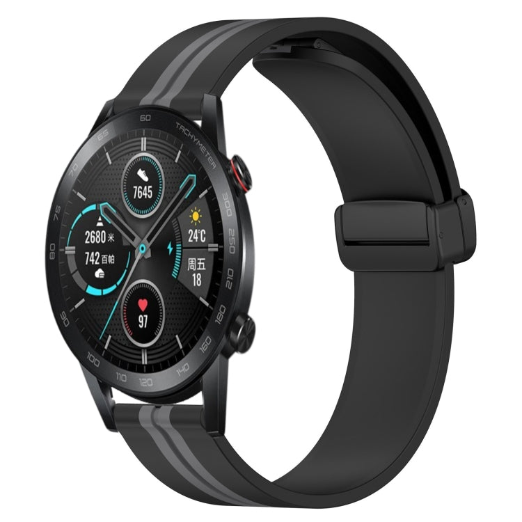 For Honor MagicWatch2 42mm 20mm Folding Magnetic Clasp Silicone Watch Band