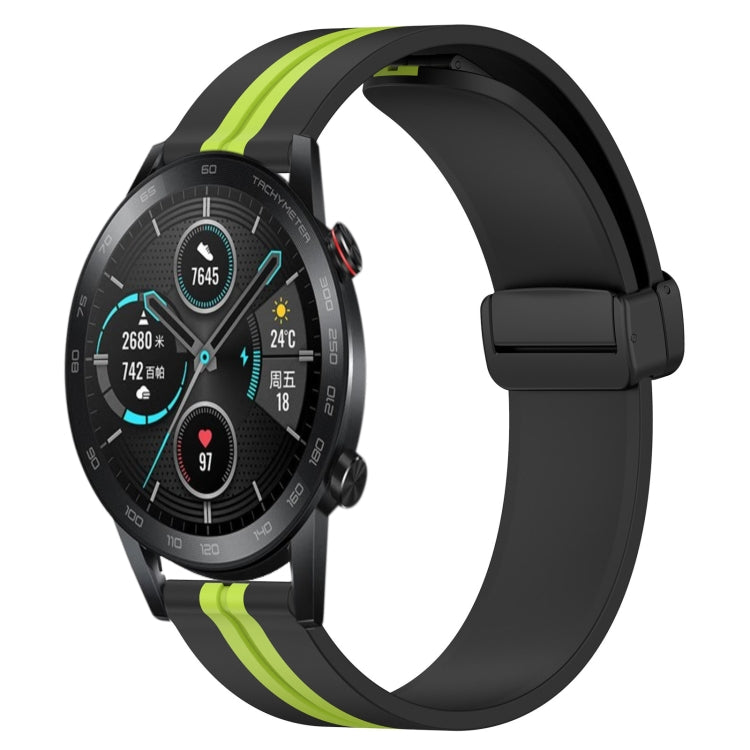For Honor MagicWatch2 42mm 20mm Folding Magnetic Clasp Silicone Watch Band