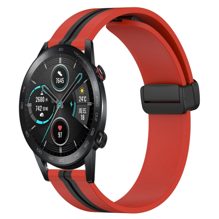 For Honor MagicWatch2 42mm 20mm Folding Magnetic Clasp Silicone Watch Band