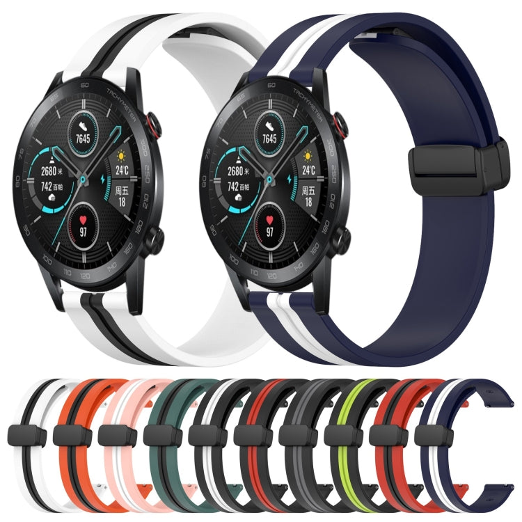 For Honor MagicWatch2 42mm 20mm Folding Magnetic Clasp Silicone Watch Band