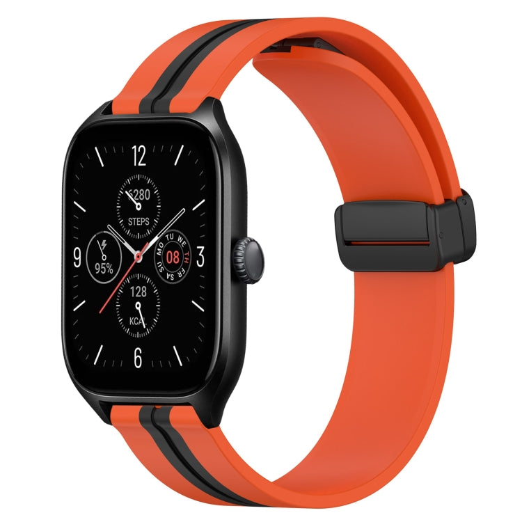 For Amazfit GTS 4 20mm Folding Magnetic Clasp Silicone Watch Band