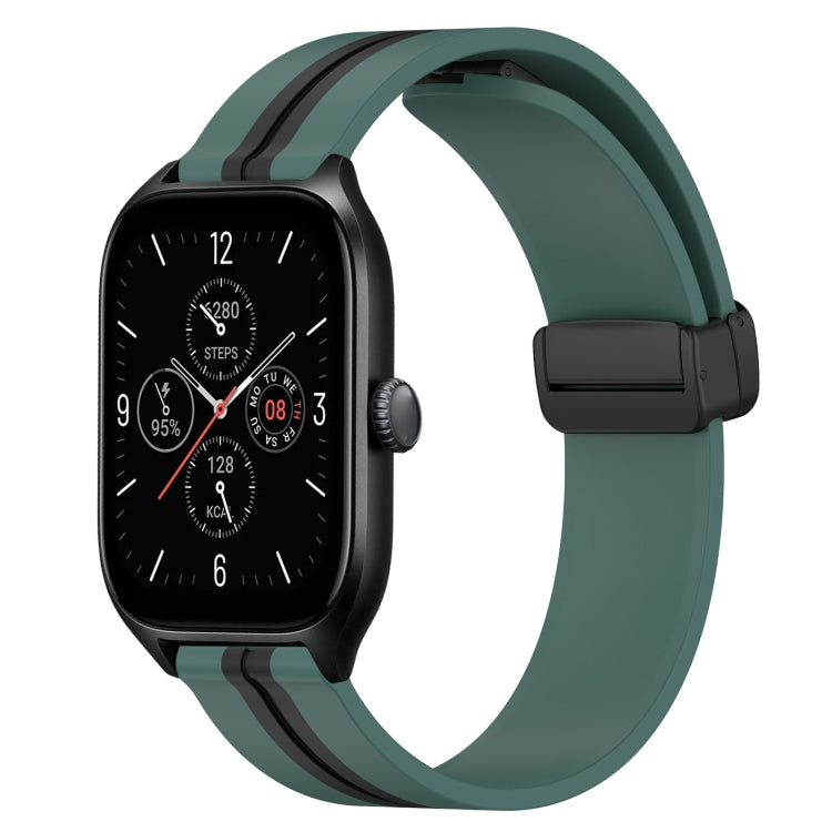 For Amazfit GTS 4 20mm Folding Magnetic Clasp Silicone Watch Band