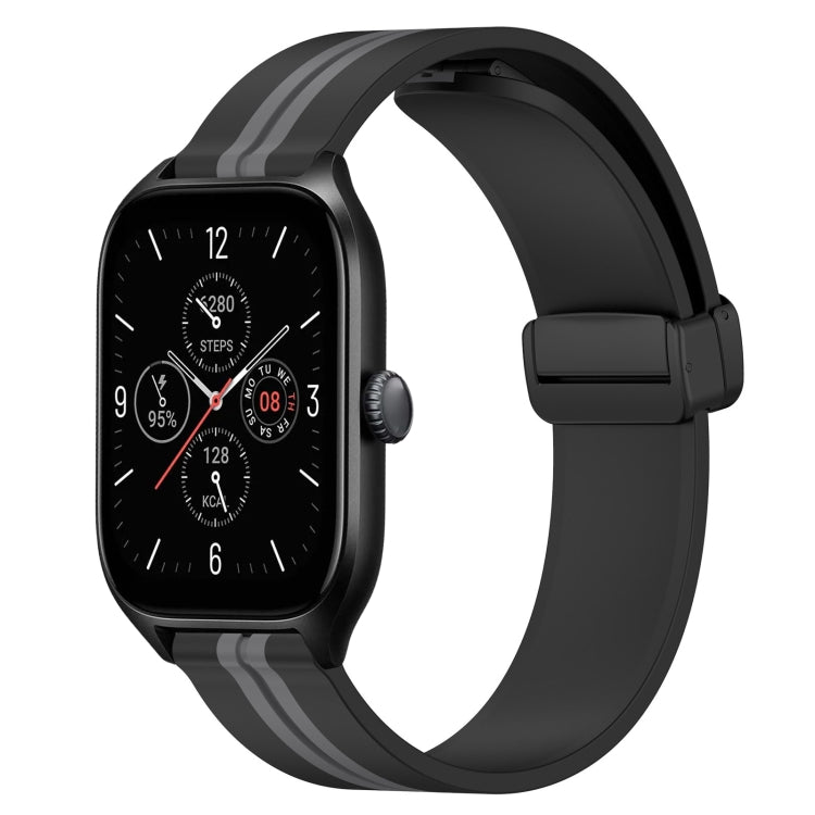 For Amazfit GTS 4 20mm Folding Magnetic Clasp Silicone Watch Band