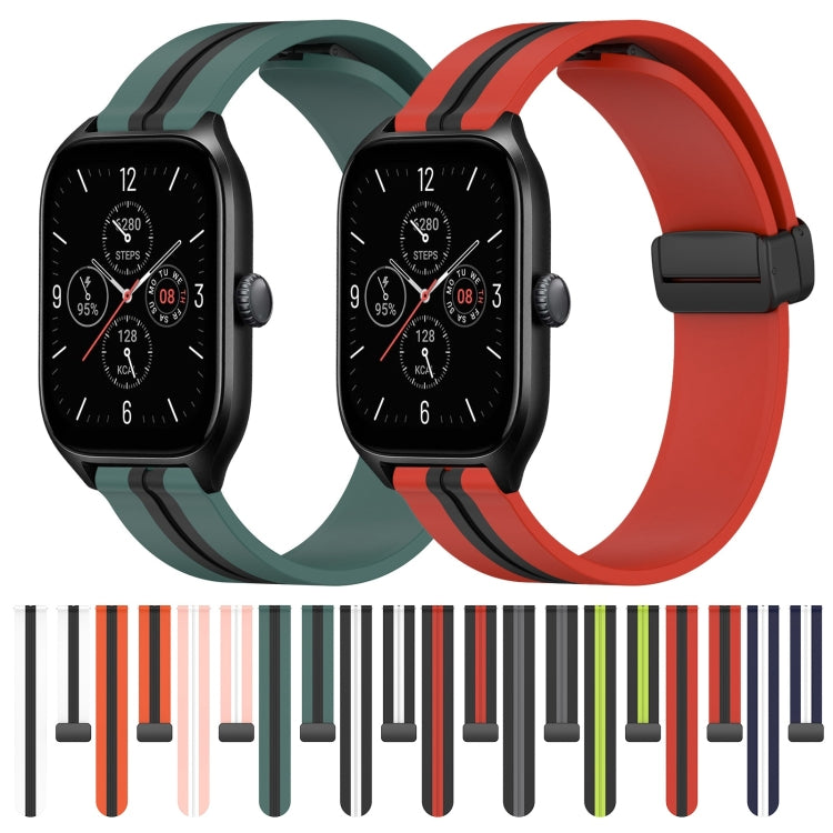 For Amazfit GTS 4 20mm Folding Magnetic Clasp Silicone Watch Band