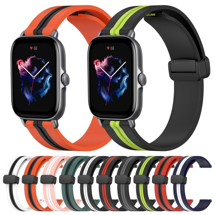 For Amazfit GTS 3 20mm Folding Magnetic Clasp Silicone Watch Band