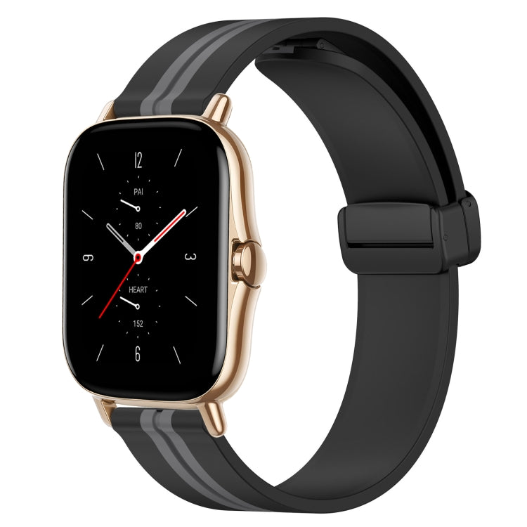 For Amazfit GTS 2 20mm Folding Magnetic Clasp Silicone Watch Band