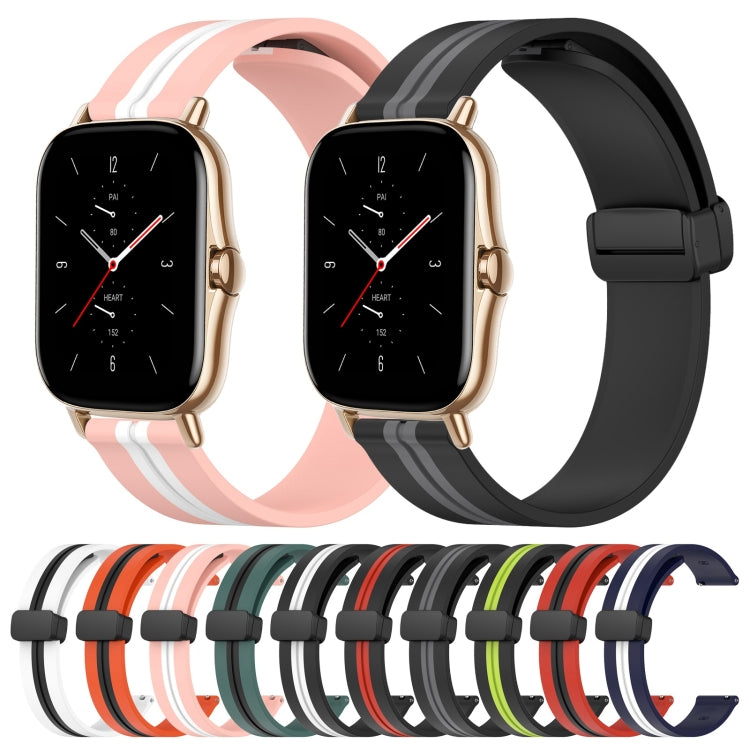 For Amazfit GTS 2 20mm Folding Magnetic Clasp Silicone Watch Band