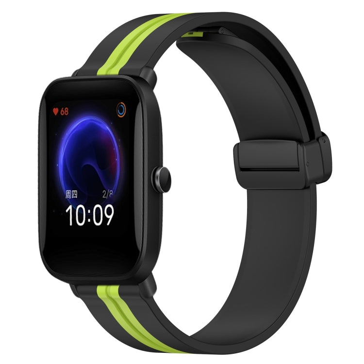 For Amazfit Pop 20mm Folding Magnetic Clasp Silicone Watch Band