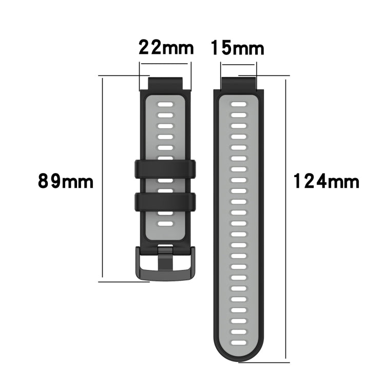 For Garmin Forerunner 630 Two-Color Silicone Watch Band
