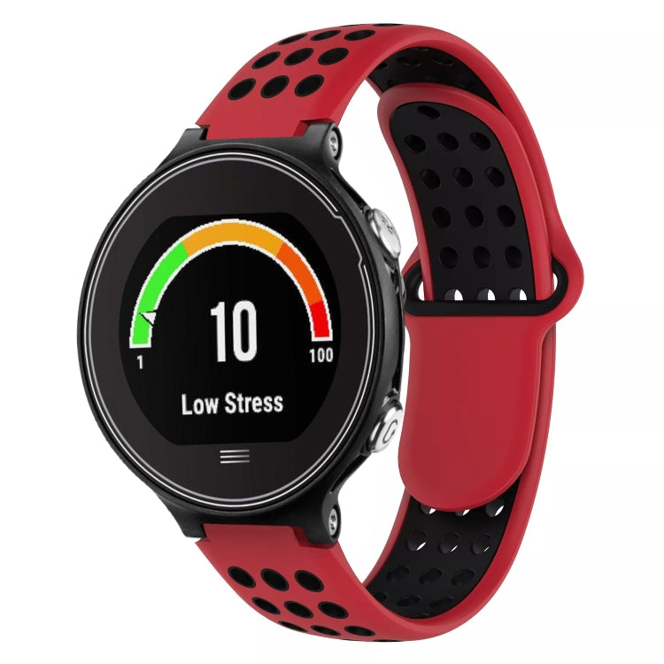 For Garmin Forerunner 630 Two-Color Punched Breathable Silicone Watch Band