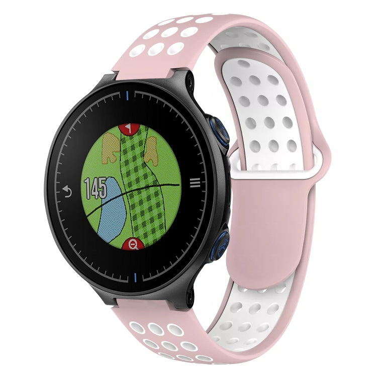 For Garmin Approach S5 Two-Color Punched Breathable Silicone Watch Band