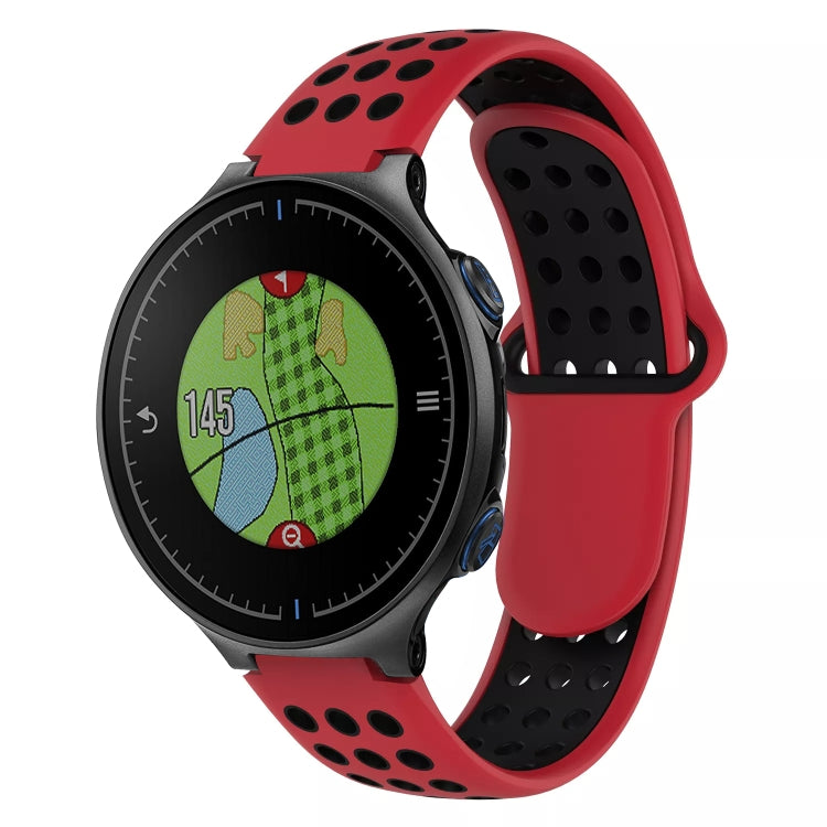 For Garmin Approach S5 Two-Color Punched Breathable Silicone Watch Band