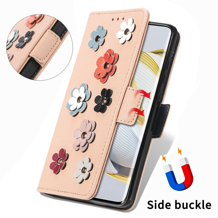 For Huawei Nova 10 Pro Stereoscopic Flowers Leather Phone Case