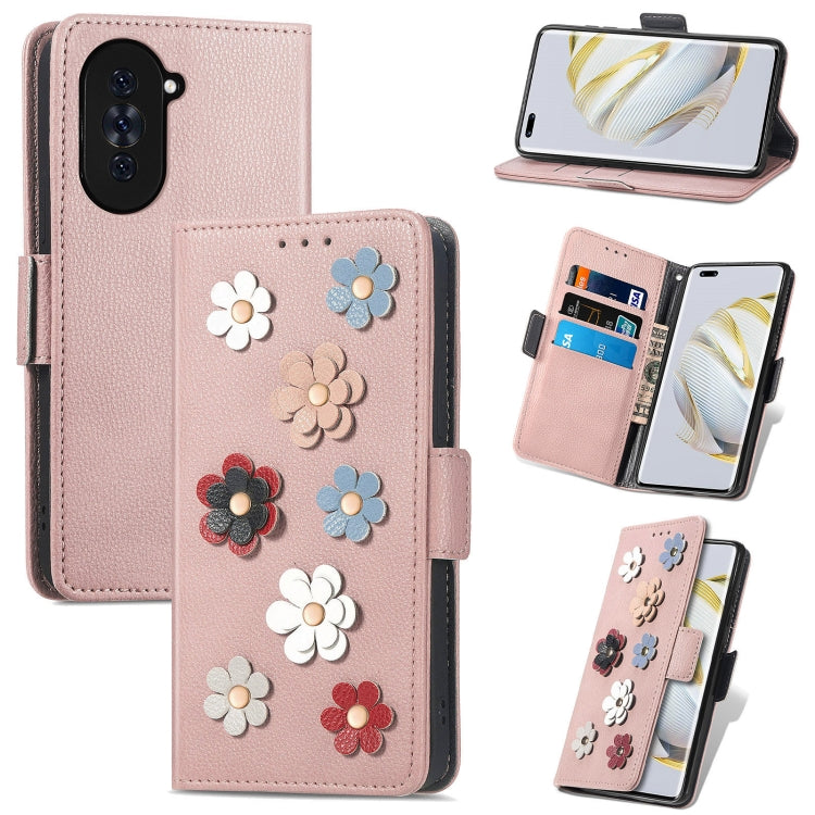 For Huawei Nova 10 Pro Stereoscopic Flowers Leather Phone Case