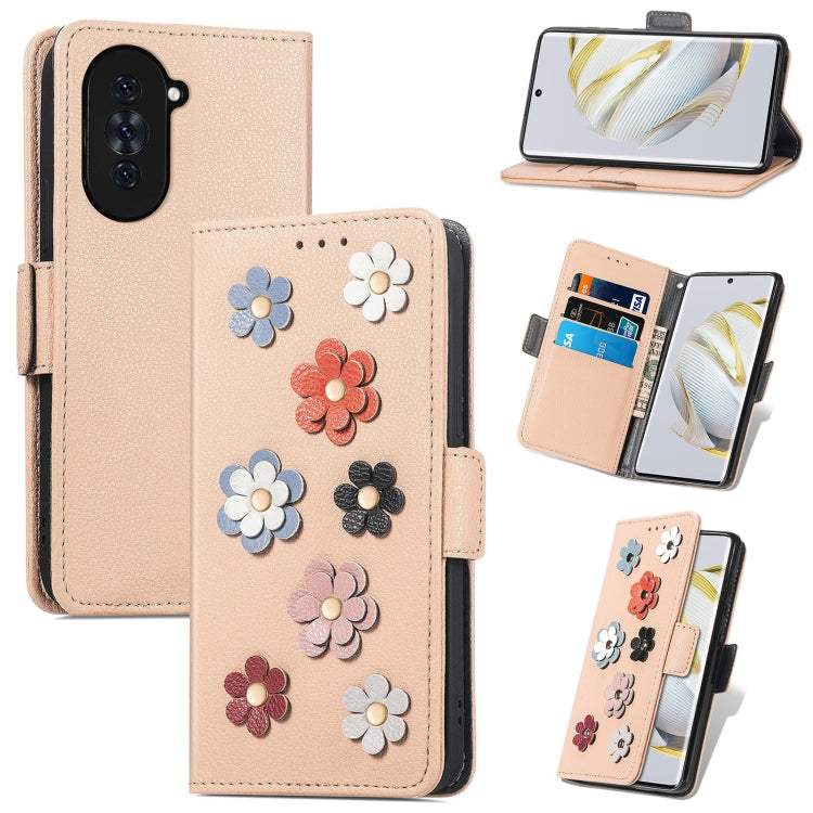 For Huawei Nova 10 Stereoscopic Flowers Leather Phone Case