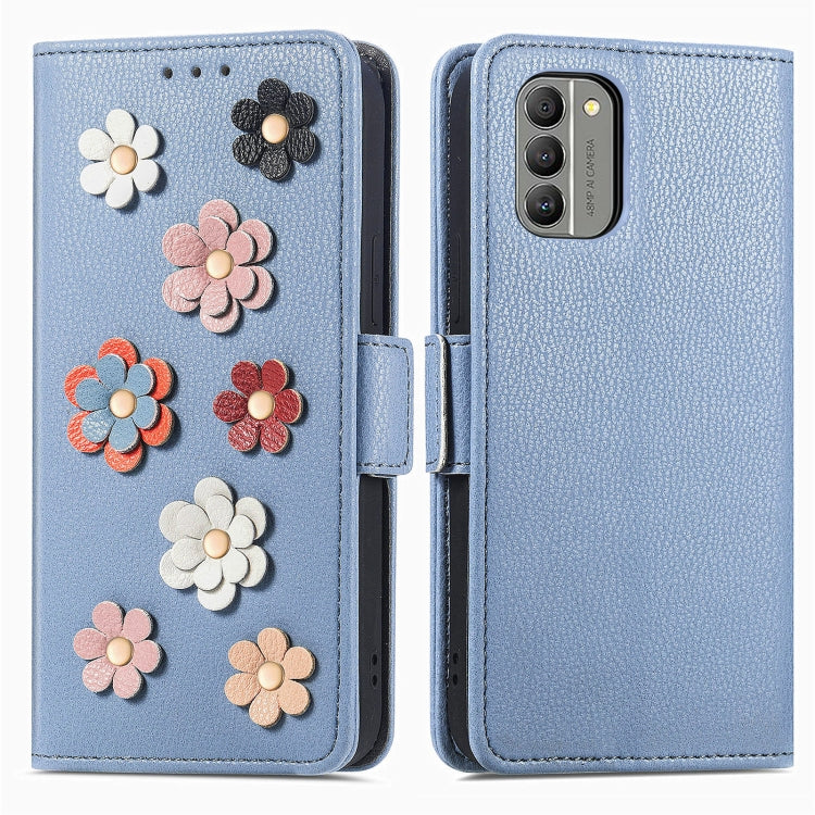 For Nokia G400 Stereoscopic Flowers Leather Phone Case