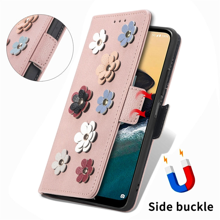 For Nokia G400 Stereoscopic Flowers Leather Phone Case