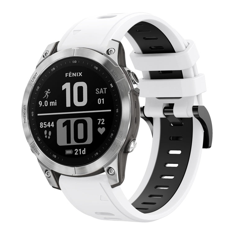 For Garmin Fenix 7 22mm Two-Color Sports Silicone Watch Band