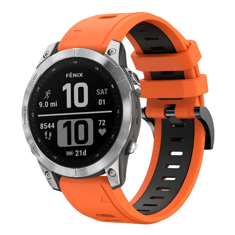 For Garmin Fenix 7 22mm Two-Color Sports Silicone Watch Band