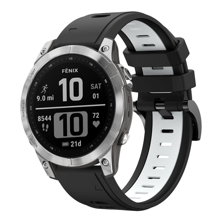 For Garmin Fenix 7 22mm Two-Color Sports Silicone Watch Band
