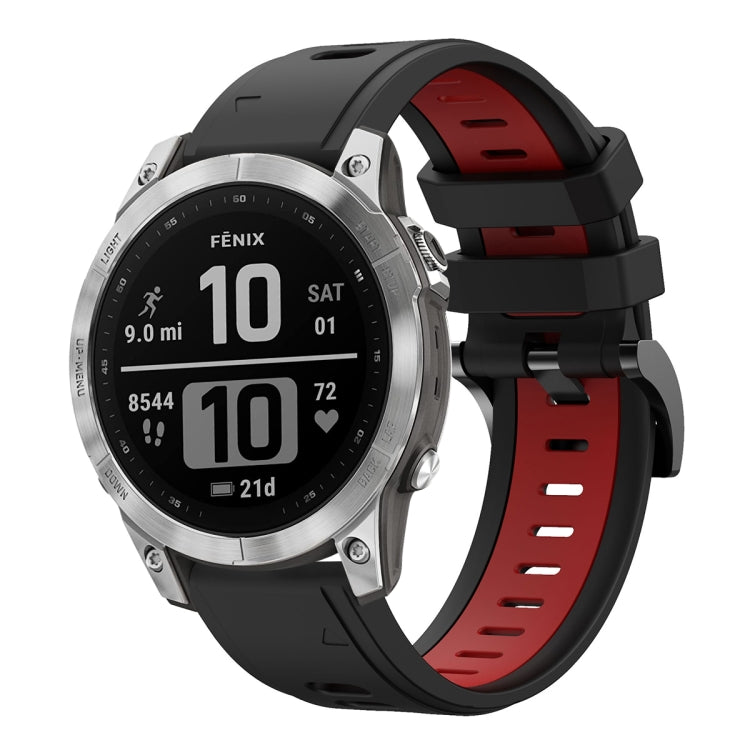 For Garmin Fenix 7 22mm Two-Color Sports Silicone Watch Band
