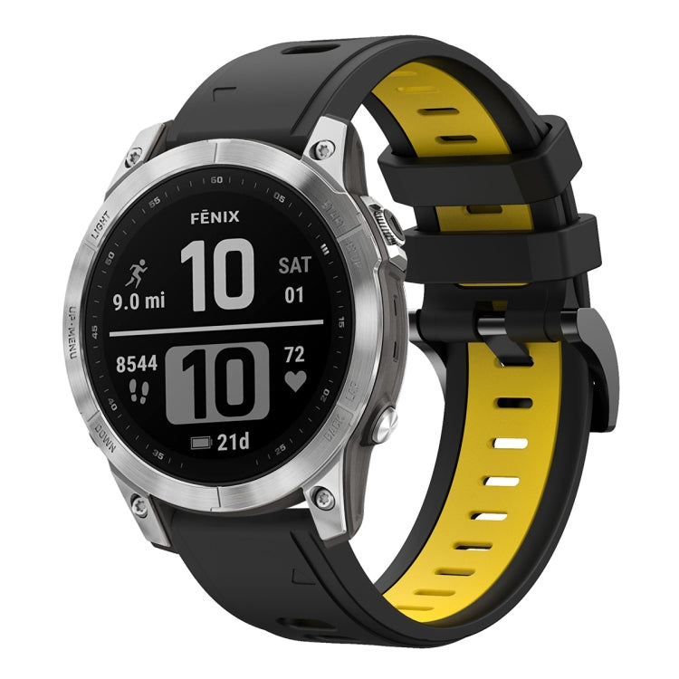 For Garmin Fenix 7 22mm Two-Color Sports Silicone Watch Band