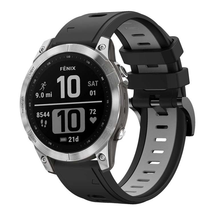 For Garmin Fenix 7 22mm Two-Color Sports Silicone Watch Band