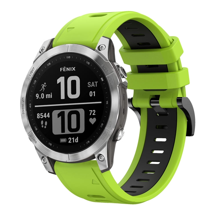 For Garmin Fenix 7 22mm Two-Color Sports Silicone Watch Band