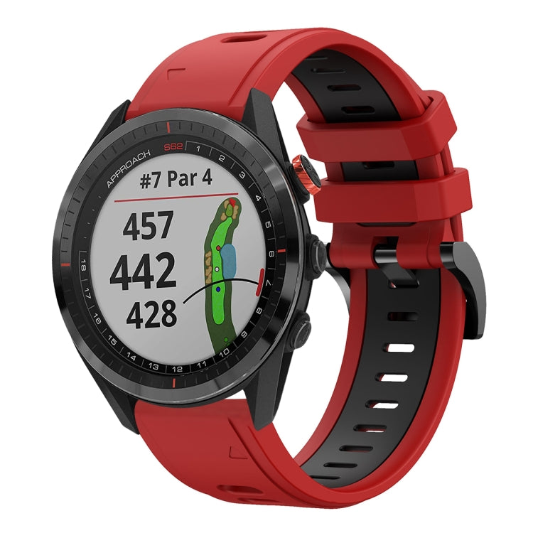 For Garmin Approach S62 22mm Two-Color Sports Silicone Watch Band
