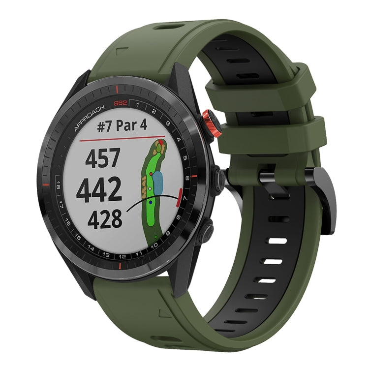 For Garmin Approach S62 22mm Two-Color Sports Silicone Watch Band