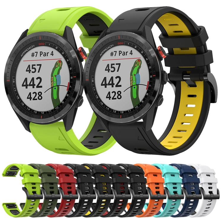 For Garmin Approach S62 22mm Two-Color Sports Silicone Watch Band