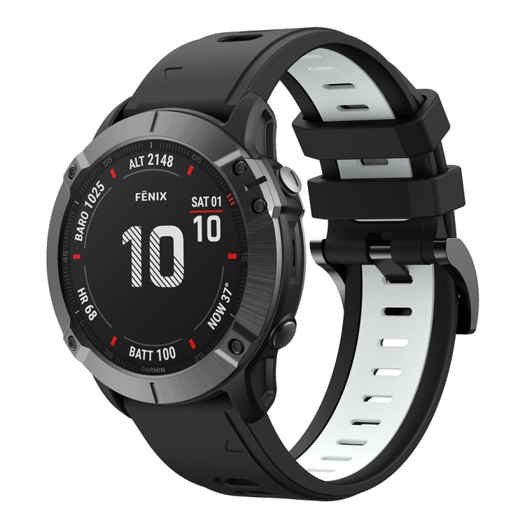 For Garmin Fenix 6 GPS 22mm Two-Color Sports Silicone Watch Band