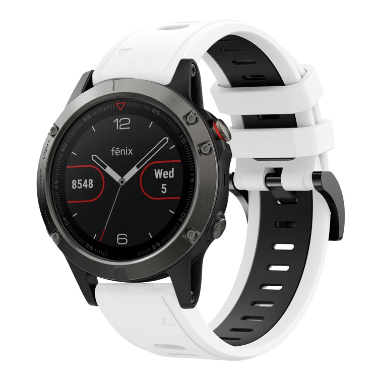 For Garmin Fenix 5 22mm Two-Color Sports Silicone Watch Band