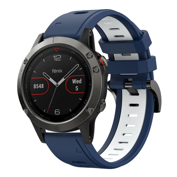 For Garmin Fenix 5 22mm Two-Color Sports Silicone Watch Band