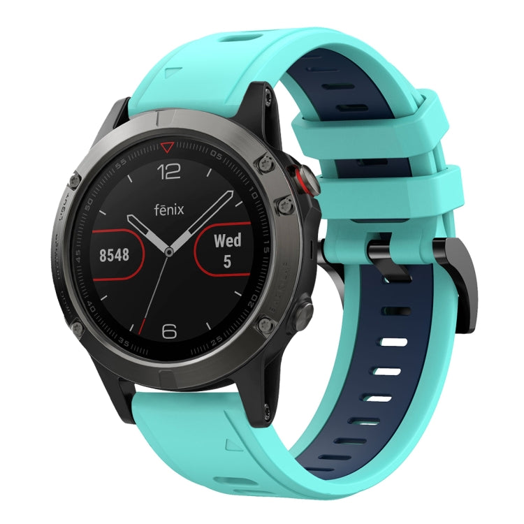 For Garmin Fenix 5 22mm Two-Color Sports Silicone Watch Band