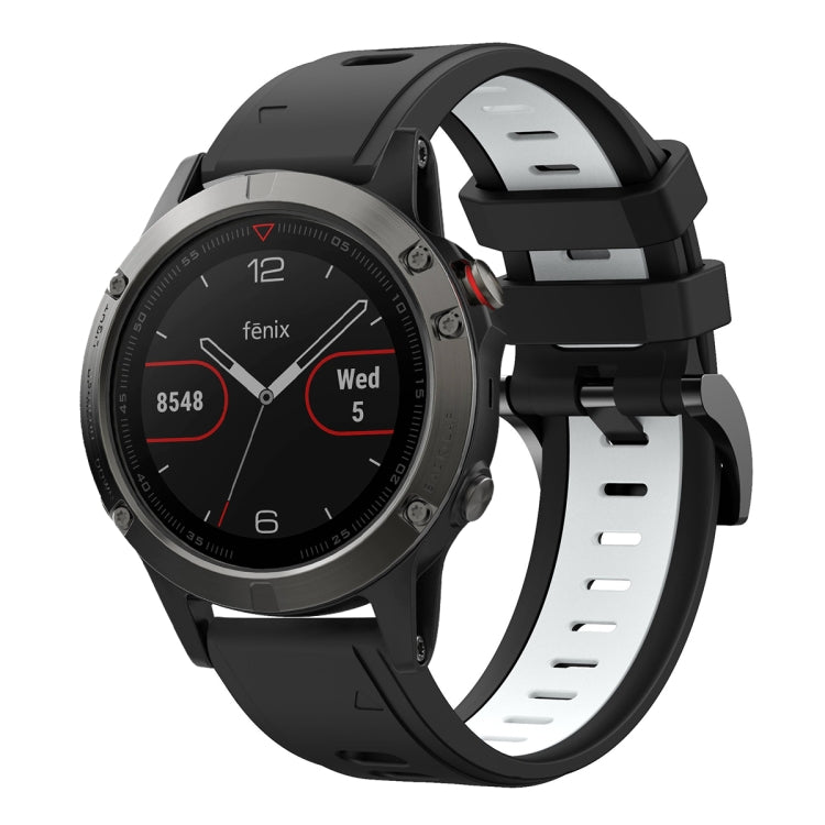 For Garmin Fenix 5 22mm Two-Color Sports Silicone Watch Band