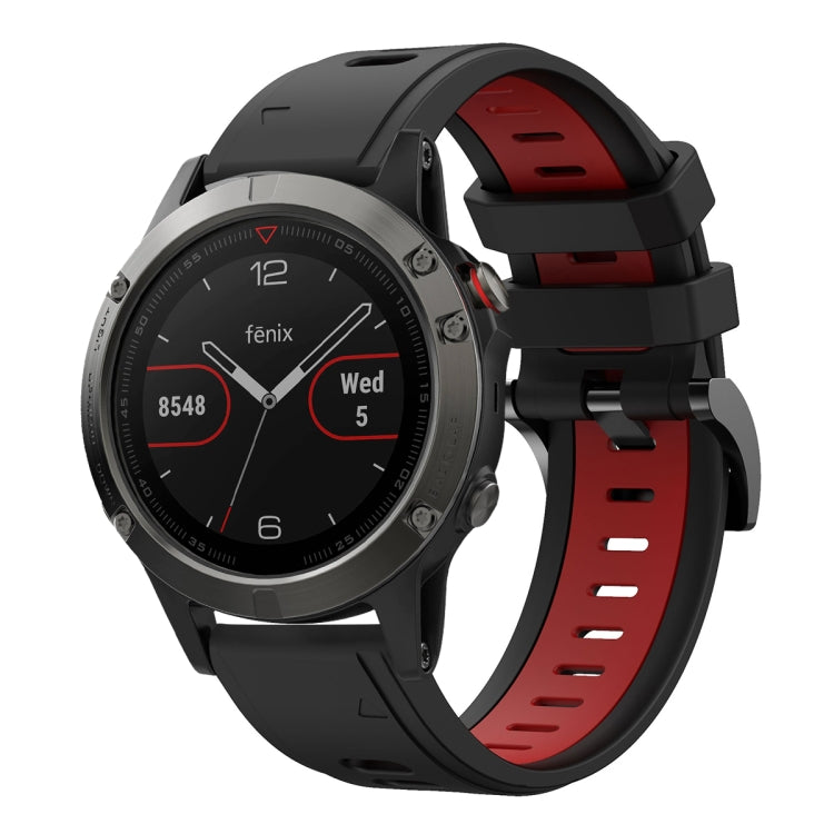 For Garmin Fenix 5 22mm Two-Color Sports Silicone Watch Band