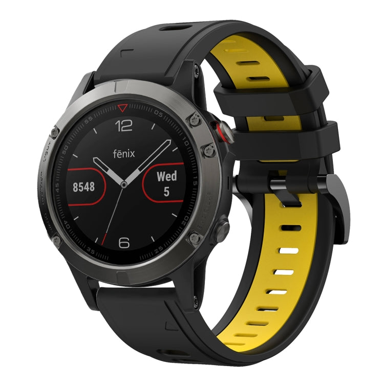 For Garmin Fenix 5 22mm Two-Color Sports Silicone Watch Band