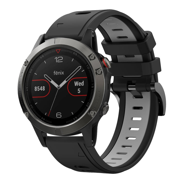 For Garmin Fenix 5 22mm Two-Color Sports Silicone Watch Band