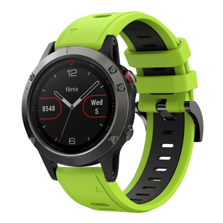 For Garmin Fenix 5 22mm Two-Color Sports Silicone Watch Band