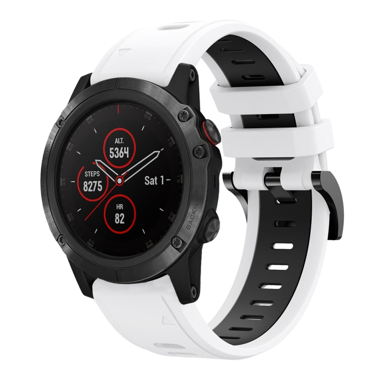 For Garmin Fenix 5 Plus 22mm Two-Color Sports Silicone Watch Band
